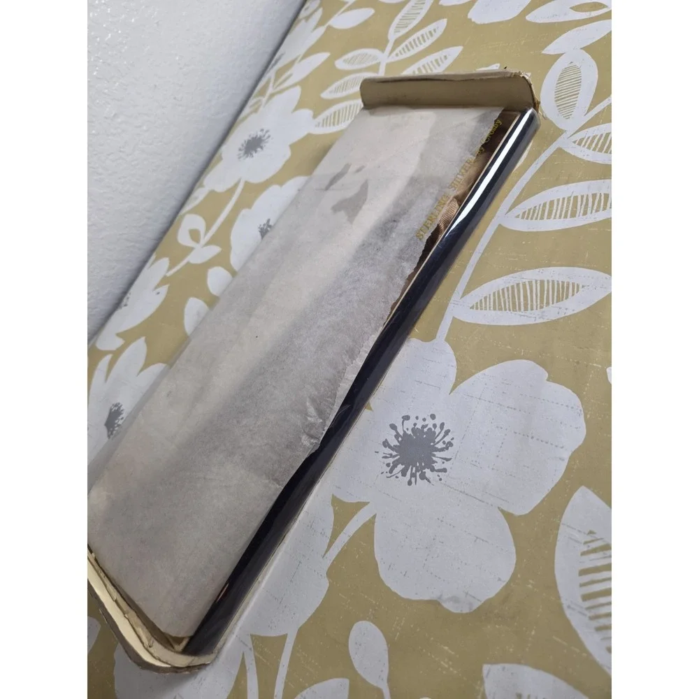Vtg 3-piece Sterling Silver hollow handle Carving Set By Crosby Original Box